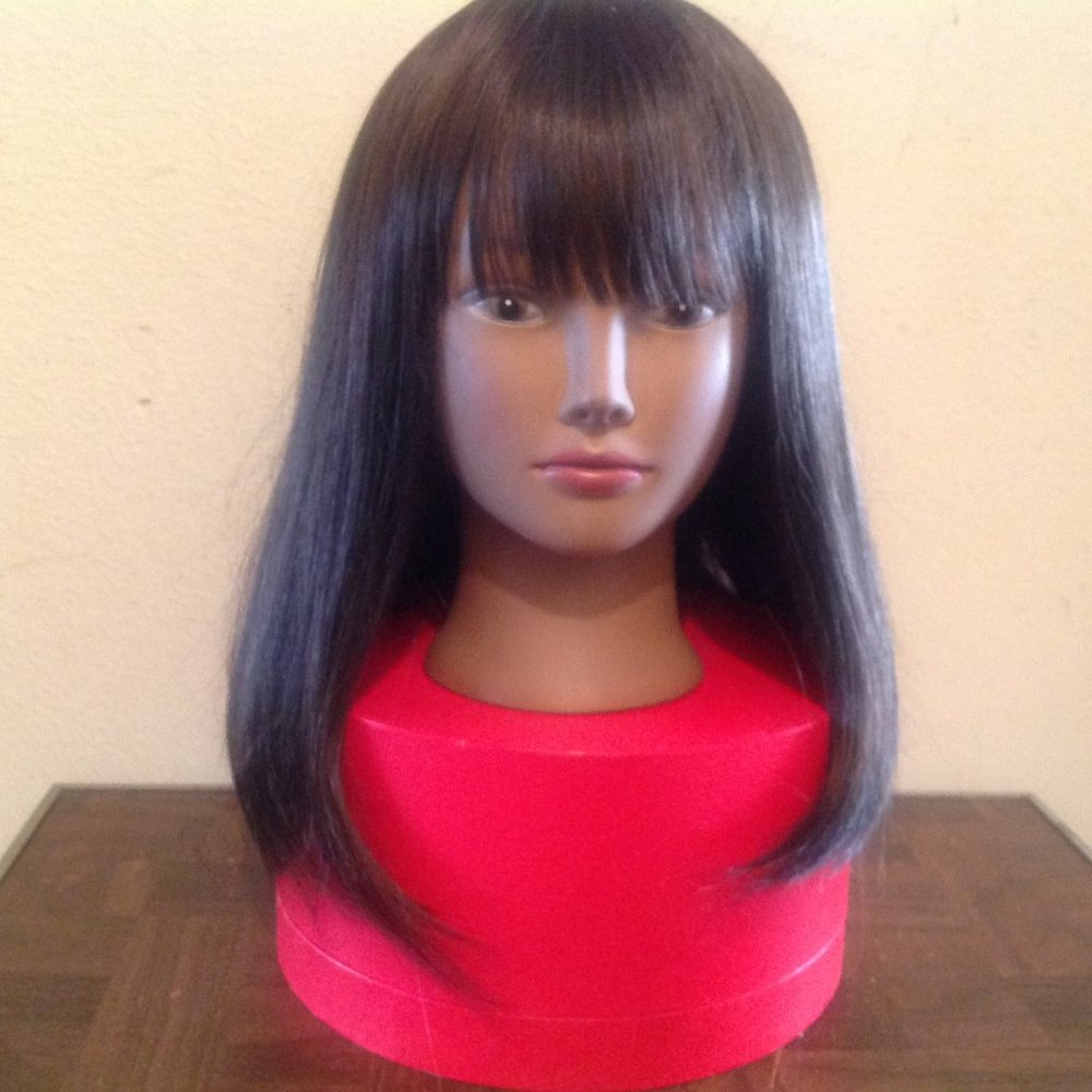 Medium Length Ash Brown Synthetic Wig **LIKE NEW**